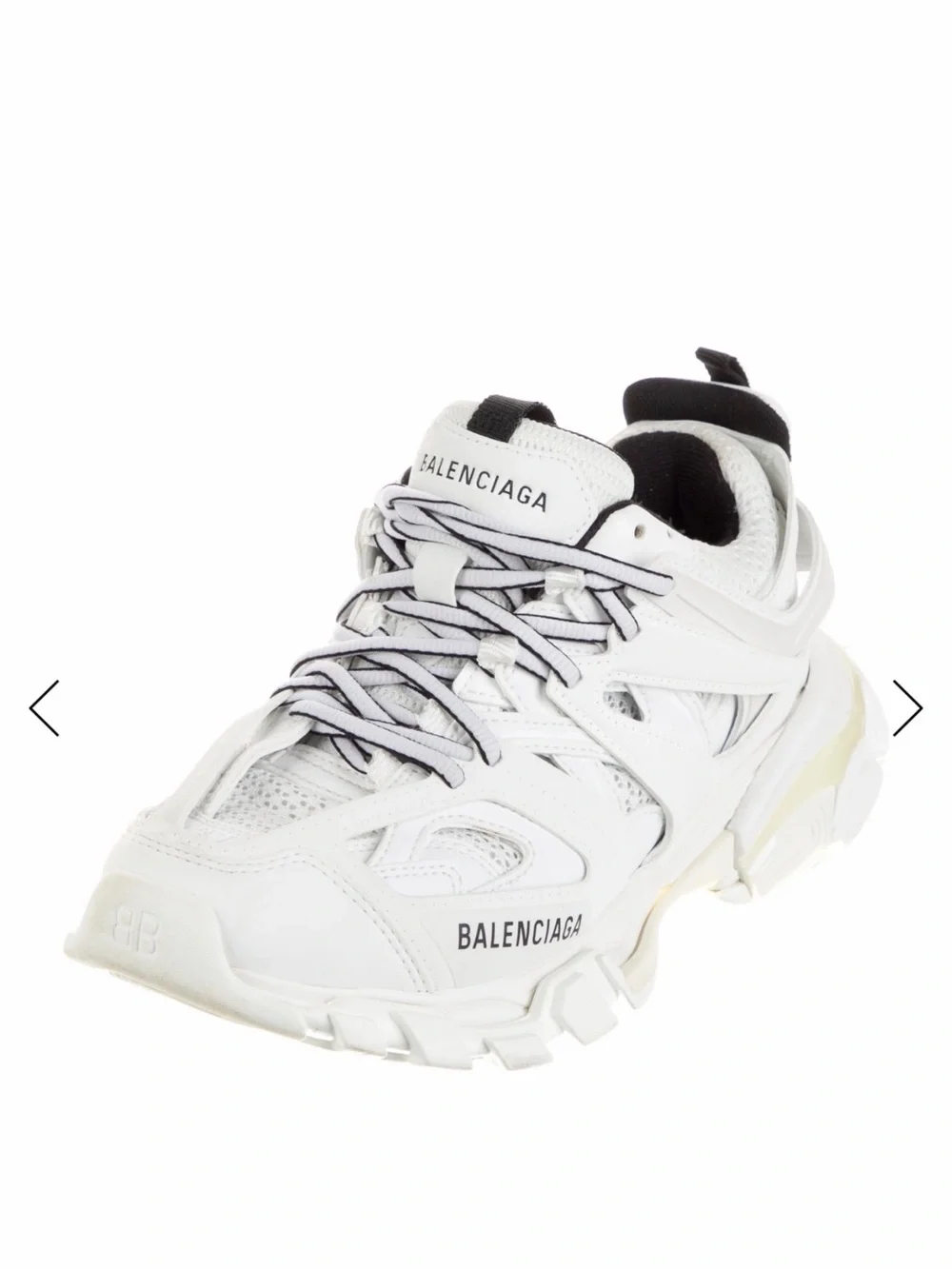 Balenciaga women’s White and Black Track-Style Chunky Sneakers